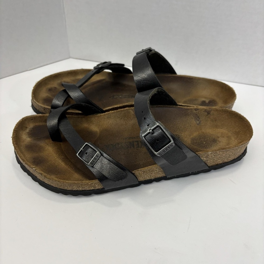 Birkenstock Strappy Mayari Sandals Womens 9 40 Black Leather Comfort Germany - Picture 9 of 13